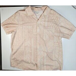 Frye And Co. Shirt Mens XL Multi Paisley 100% Cotton Short Sleeve Button Down